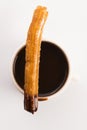 Deliciuos spanish Churros with chocolate Royalty Free Stock Photo