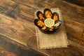 Delicius appetizer with natural mussels