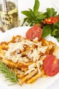 Delicius hand made pasta with sauce Royalty Free Stock Photo