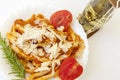 Delicius hand made pasta with sauce Royalty Free Stock Photo