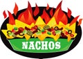 Delicous fire Supreme loaded cheese mexican nachos plate side