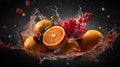 Delicous Fruit Flying, Image Ai Generated