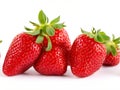 Lots of Pretty Red Strawberries, White Background