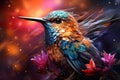 Delight in a charming hummingbird illustration, featuring endearing, expressive eyes