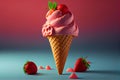 Fresh and Sweet Strawberry Ice Cream - Tempting Dessert Photography