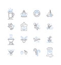 Delight institution line icons collection. Joyful, Cheerful, Pleasant, Delightful, Enchanting, Exhilarating, Heavenly