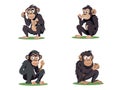 Illustration of Playful Chimpanzee in Jungle Frolic