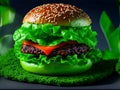 Lovely Green Color Cheeseburger Bun