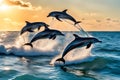Seaside Symphony: Playful Pod of Dolphins
