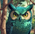 Nighttime Chants: Owl in Nature Amid Epic Landscapes