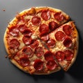 A classic pepperoni pizza with a crispy crust, gooey cheese and slices of pepperoni