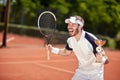 Delight winner in tennis match Royalty Free Stock Photo