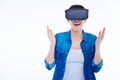 Delighted excited woman enjoying virtual reality Royalty Free Stock Photo