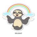 Delighted sloth sticker