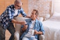 Delighted young man making the proposal to his partner Royalty Free Stock Photo