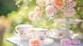 Delightful afternoon tea with cakes and pastries Royalty Free Stock Photo