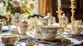 Delightful afternoon tea with cakes and pastries Royalty Free Stock Photo