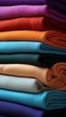 A delightful array of multicolored fabrics presented on matting texture background Royalty Free Stock Photo