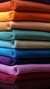 A delightful array of multicolored fabrics presented on matting texture background