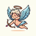 Vector illustration cute cupid for valentines day love heart 2 Royalty Free Stock Photo