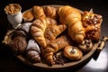 delightful assortment of croissants, danish, and cookies on platter