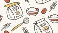 Delightful Baking Ingredients Seamless Pattern, vector design Generative AI Royalty Free Stock Photo
