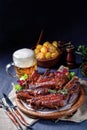 Delightful BBQ Spareribs from the Smoker Royalty Free Stock Photo