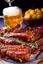 Delightful BBQ Spareribs from the Smoker Royalty Free Stock Photo