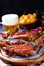 Delightful BBQ Spareribs from the Smoker Royalty Free Stock Photo
