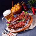 Delightful BBQ Spareribs from the Smoker Royalty Free Stock Photo