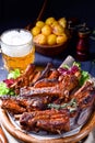 Delightful BBQ Spareribs from the Smoker Royalty Free Stock Photo