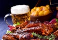 Delightful BBQ Spareribs from the Smoker Royalty Free Stock Photo