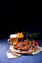 Delightful BBQ Spareribs from the Smoker Royalty Free Stock Photo