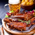 Delightful BBQ Spareribs from the Smoker Royalty Free Stock Photo