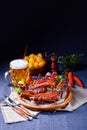 Delightful BBQ Spareribs from the Smoker Royalty Free Stock Photo