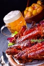 Delightful BBQ Spareribs from the Smoker Royalty Free Stock Photo