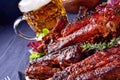 Delightful BBQ Spareribs from the Smoker Royalty Free Stock Photo