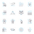 Delightful beasts linear icons set. Whimsical, Enchanting, Adorable, Quirky, Playful, Amusing, Charming line vector and