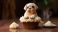 A delightful canine cupcake, a tasty and whimsical confection