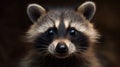 The Delightful Charmer: A Closeup Portrait of a Tiny, Cute Baby Raccoon