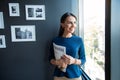 Delightful charming lady is expressing gladness Royalty Free Stock Photo