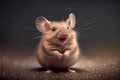 A delightful and charming portrait of a funny mouse with a big smile, showcasing its playful and mischievous personality