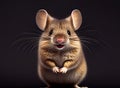 A delightful and charming portrait of a funny mouse with a big smile, showcasing its playful and mischievous personality