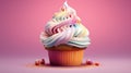 A delightful cupcake showcasing its intricate design Royalty Free Stock Photo