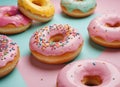 Donuts with Various Icings and Sprinkles