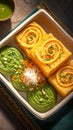 The delightful combination of Khaman Dhokla and Jalebi.