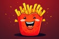 Delightful Cute fried fries character. Generate Ai