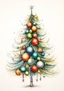Delightful Decor: Soft-Shaded Tree Ornaments in a Cheerful Priso