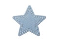 Charming denim star patch with white stitching, perfect for crafts and design projects Royalty Free Stock Photo