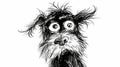 Whimsical Canine Chaos: Frazzled Ink Cartoon Dog